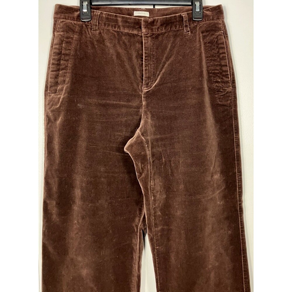 Vintage Liz Claiborne Tabitha Womens Soft Velvet Chocolate Brown Pants Size 10 - Picture 5 of 7